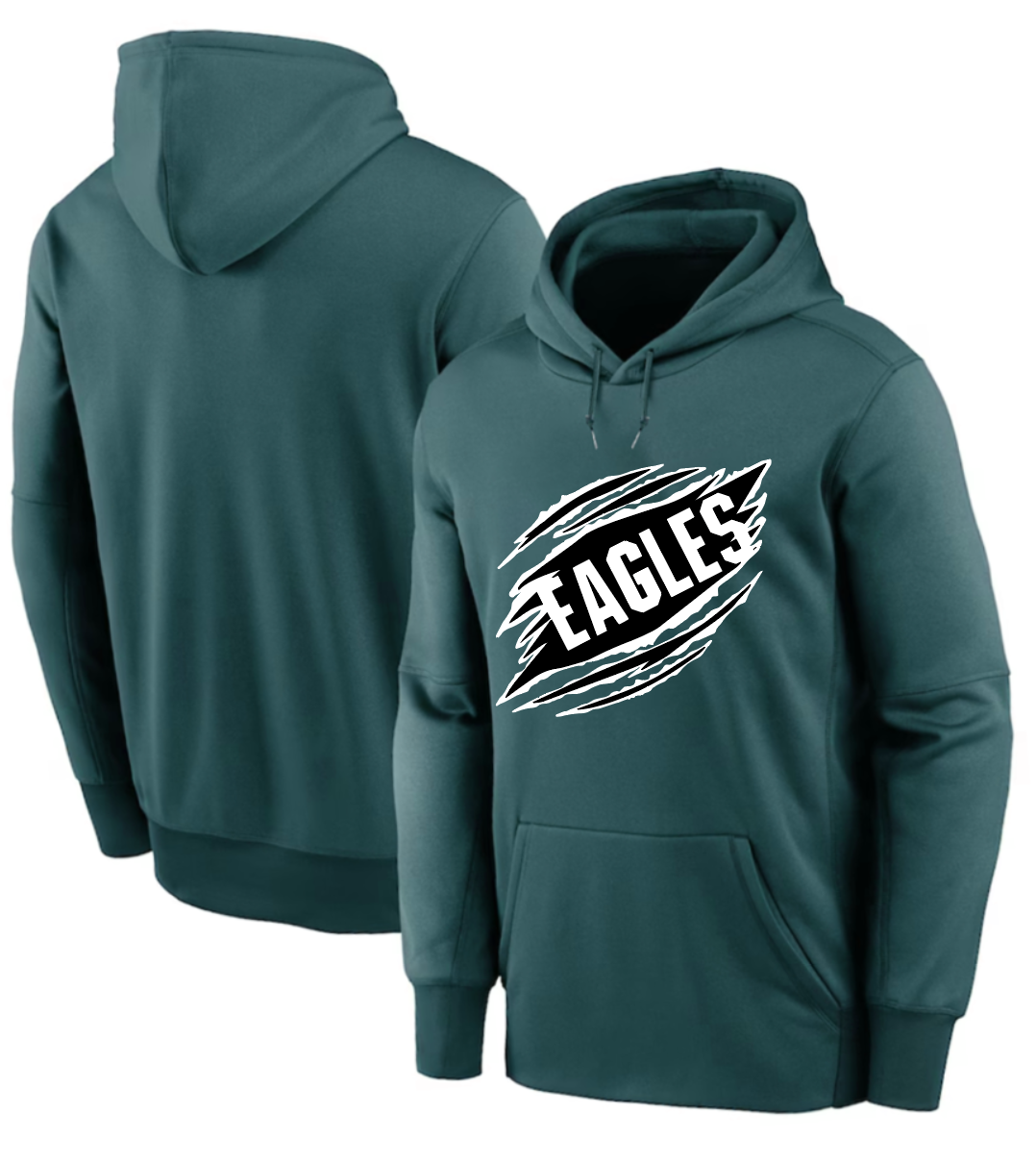 Men 2025 Philadelphia Eagles green hoodie